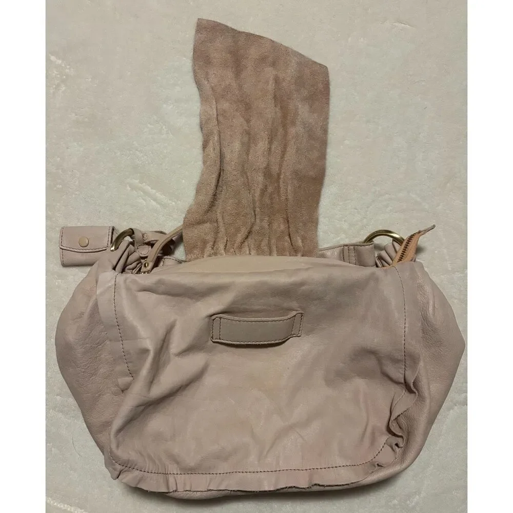 Antonio Melani Light Pink Leather Hobo Shoulder Bag Y2K New